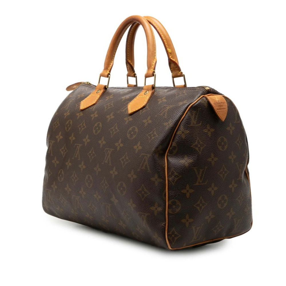 LOUIS VUITTON Brown Monogram Leather Speedy 30 Boston Bag - Picture 2 of 6